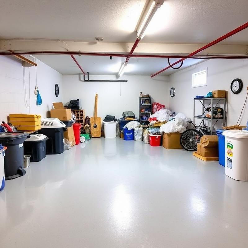 Clean basement after junk removal